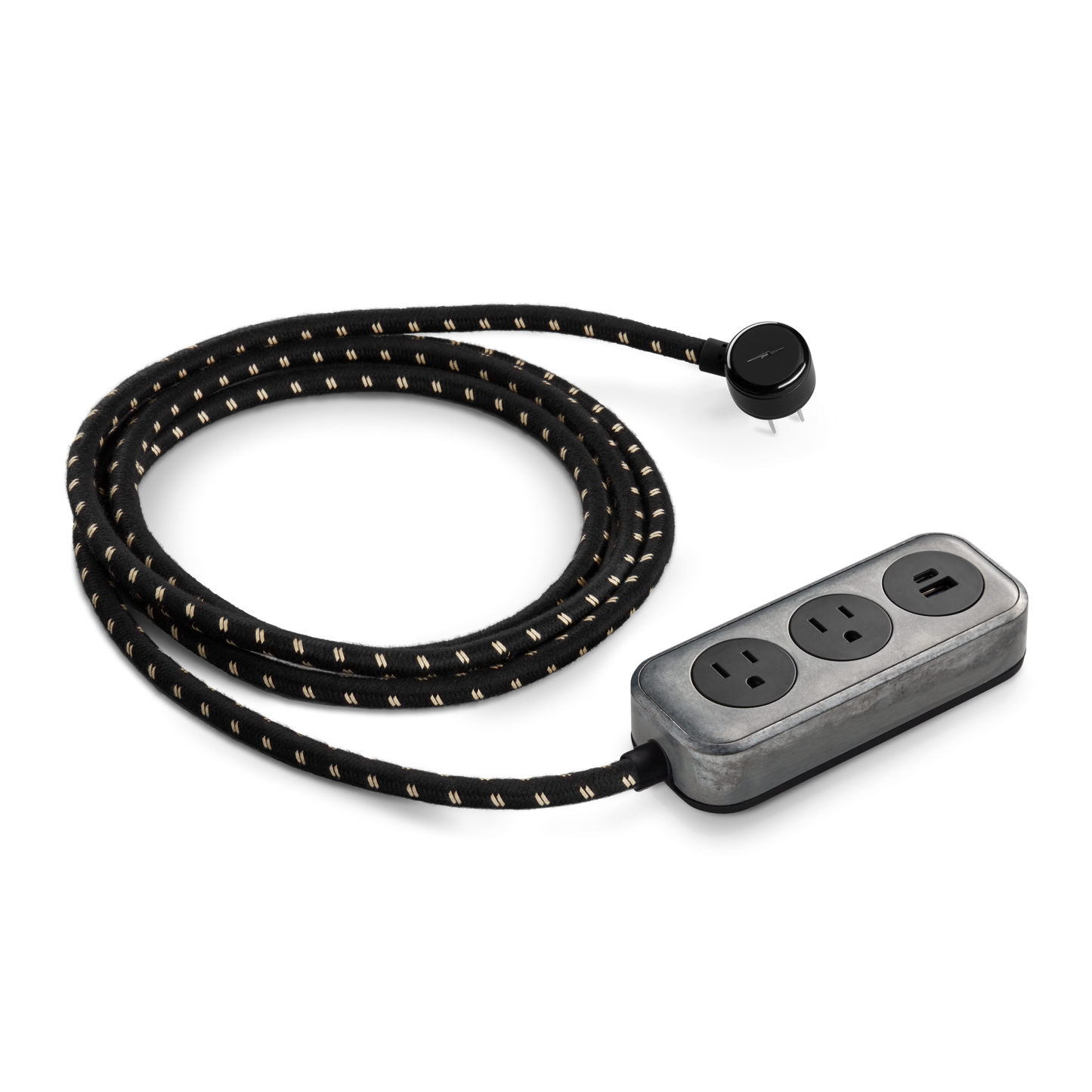 Power Supply 2 Port USB A + C - Tumbled Zinc/Black