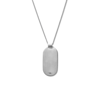 Tag Curb Chain Necklace - Sterling Silver
