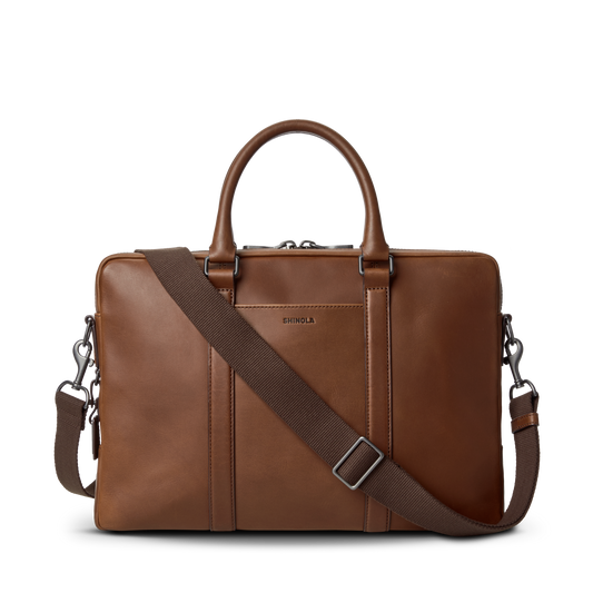 Computer Briefcase - Medium Brown
