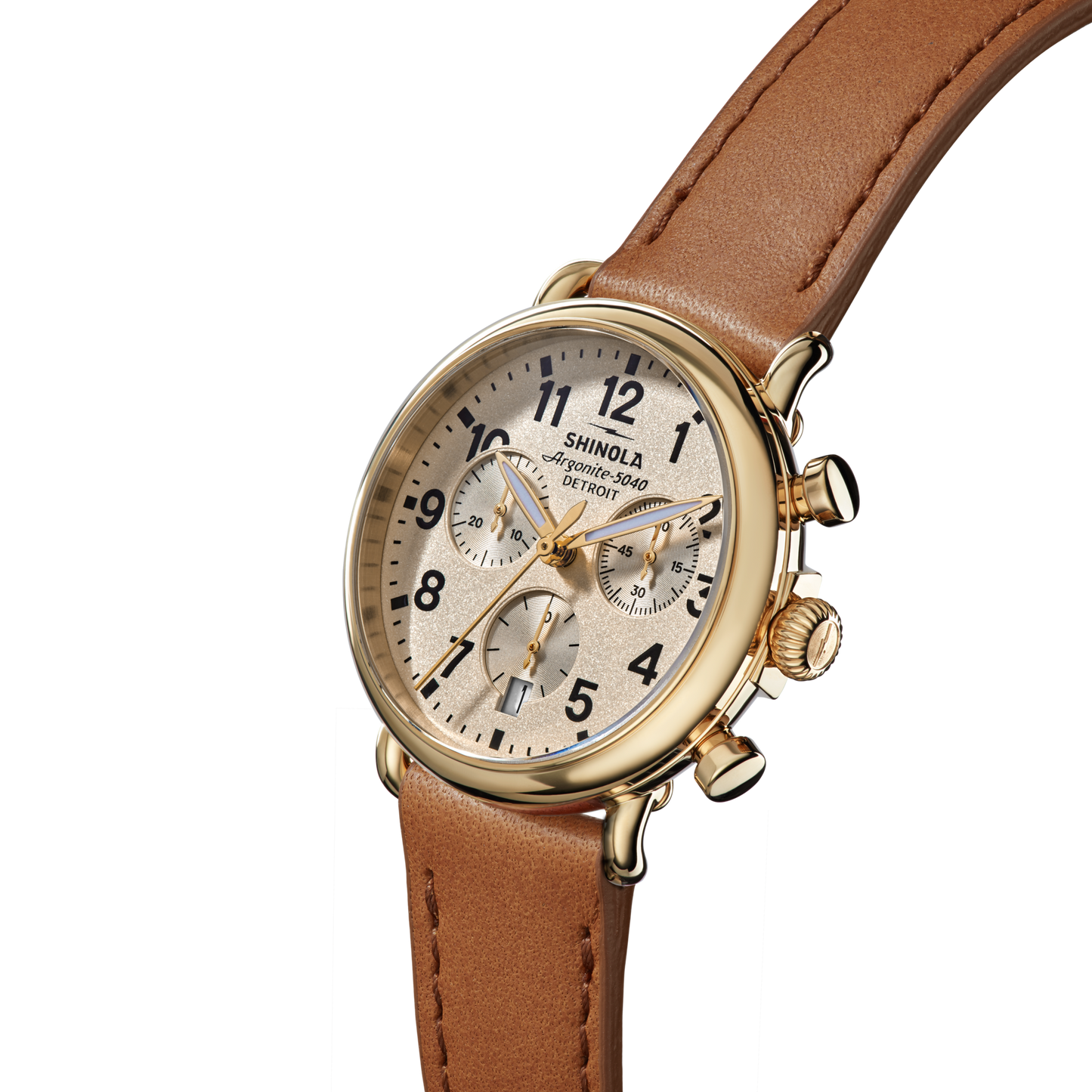 Runwell Chronograph Watch - Tan Leather Strap
