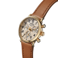 Runwell Chronograph Watch - Tan Leather Strap