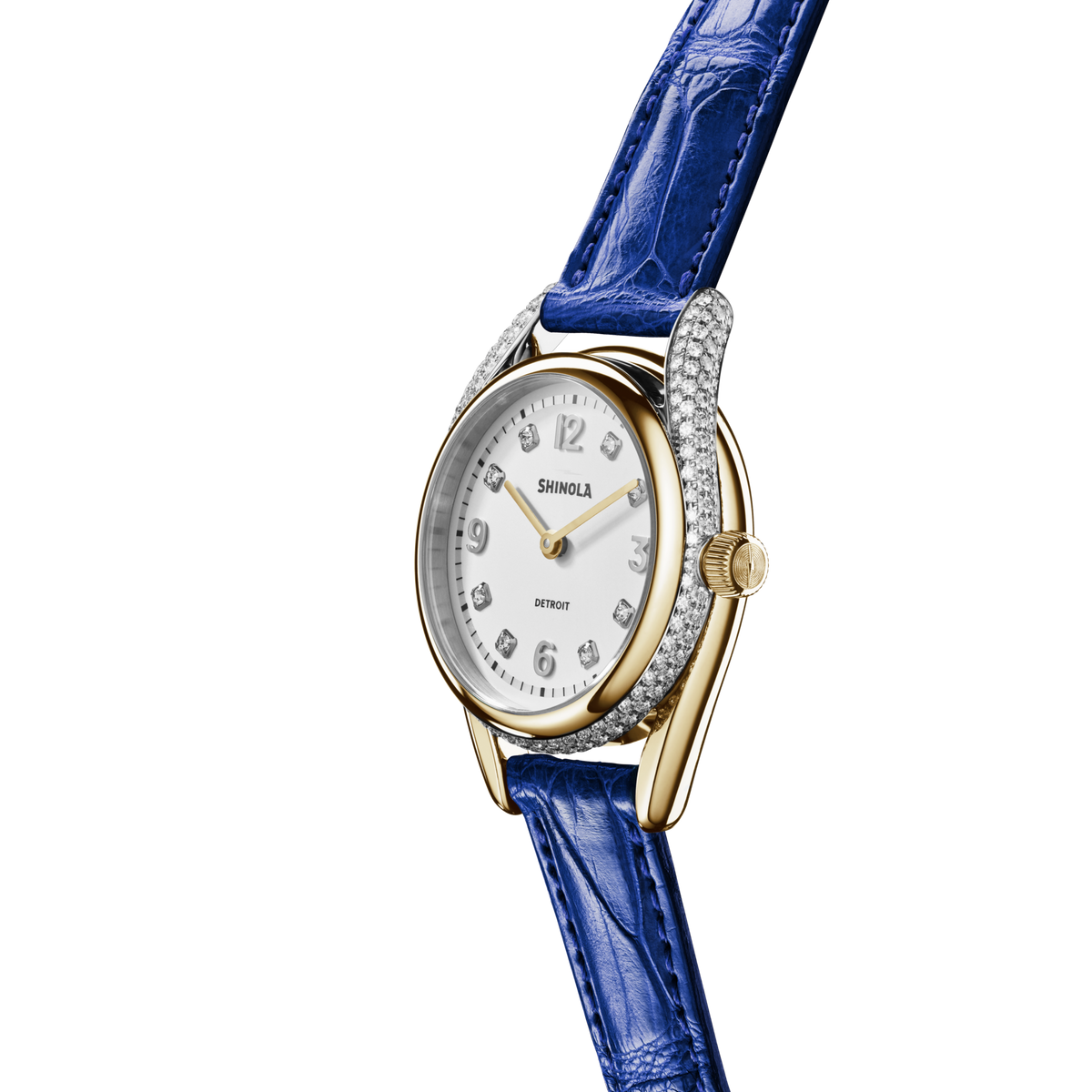 Diamond Derby Watch - Sapphire Alligator Strap