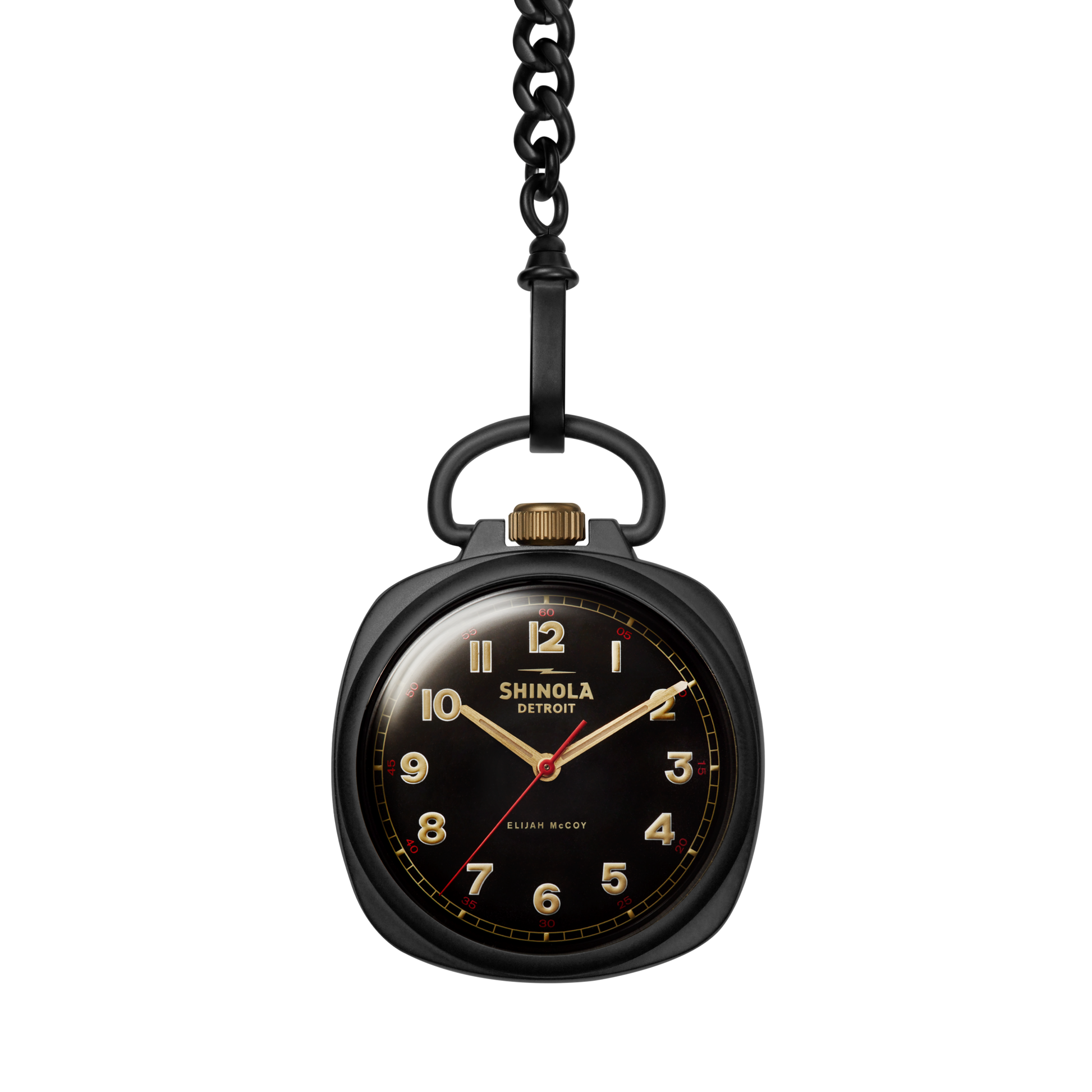 Elijah McCoy Mechanic Pocket Watch - Black