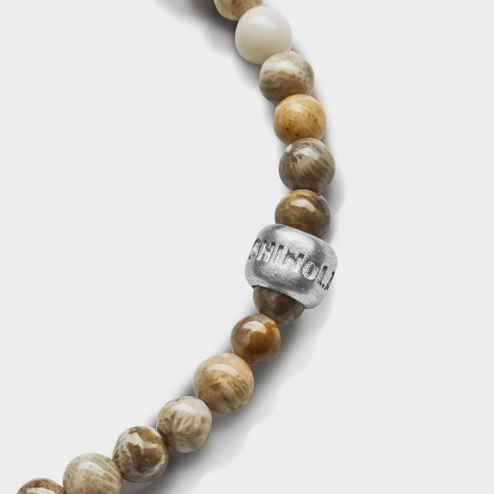 4mm Beaded Petoskey Bracelet - Petoskey