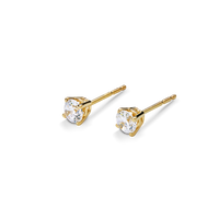 1/2 Carat Round Diamond Stud Earrings - YG