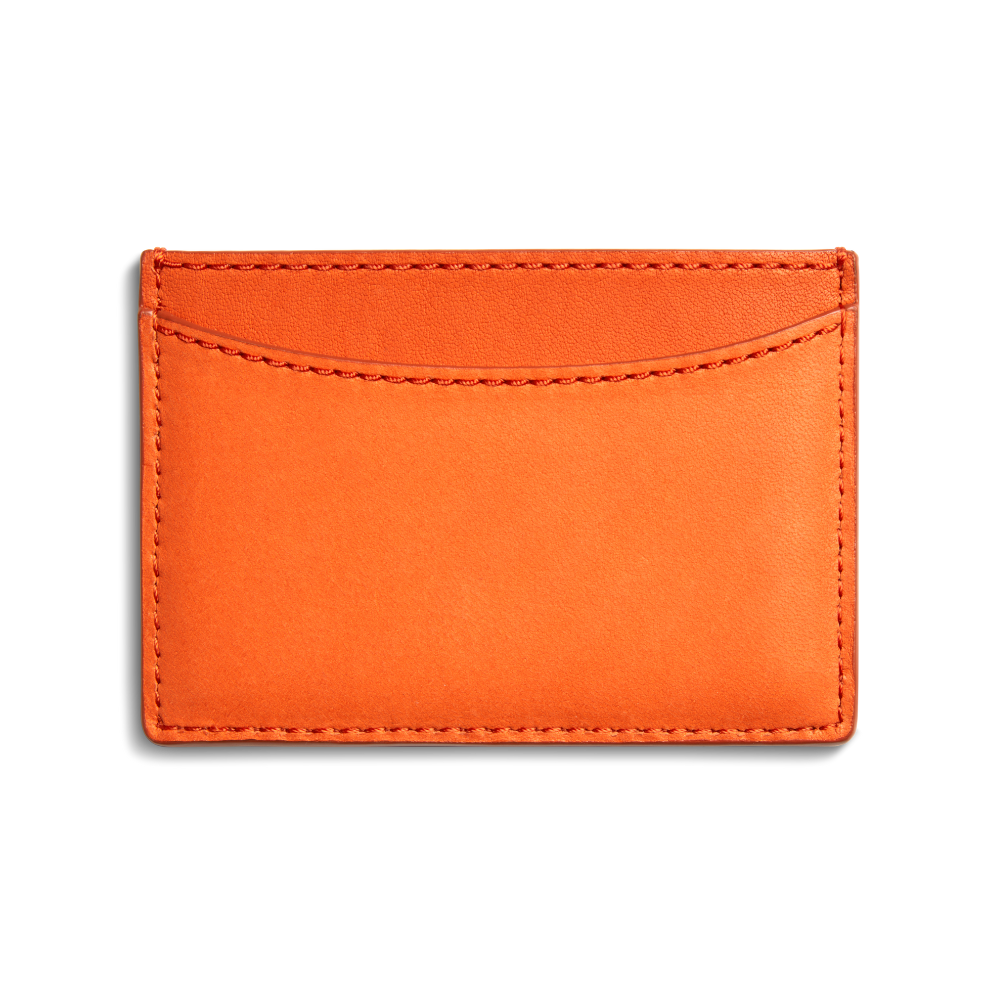Leather 3 Pocket Card Case - Tangerine