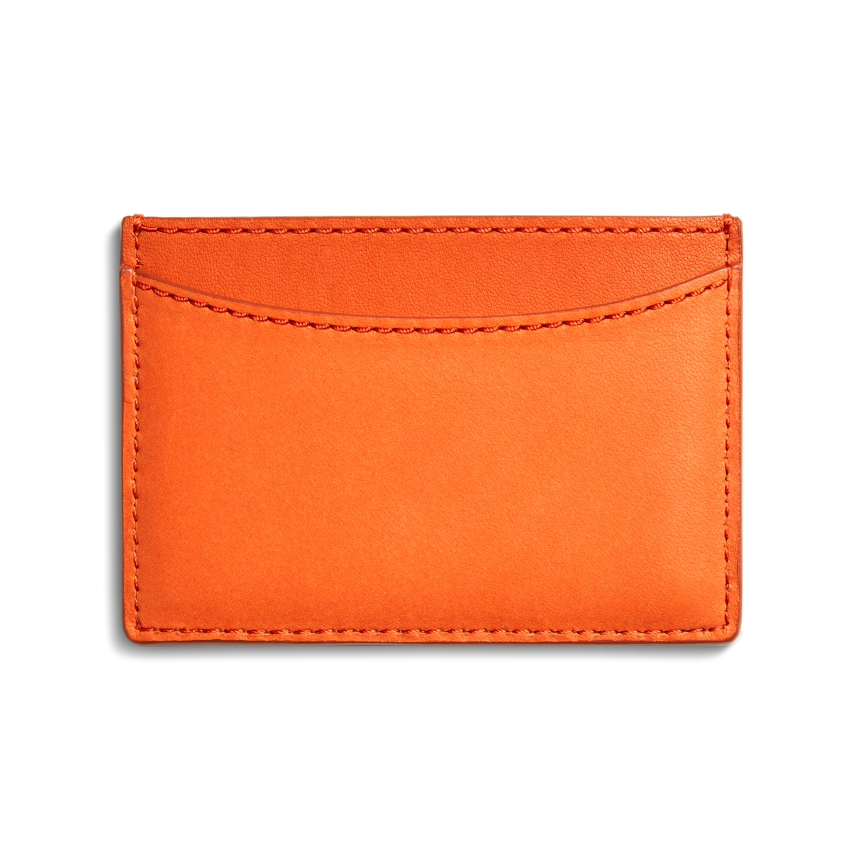 Leather 3 Pocket Card Case - Tangerine