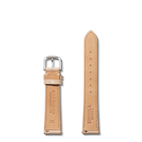 18mm Natural Leather Watch Strap - Natural