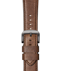 24mm Black Leather Apple Watch Strap - Black