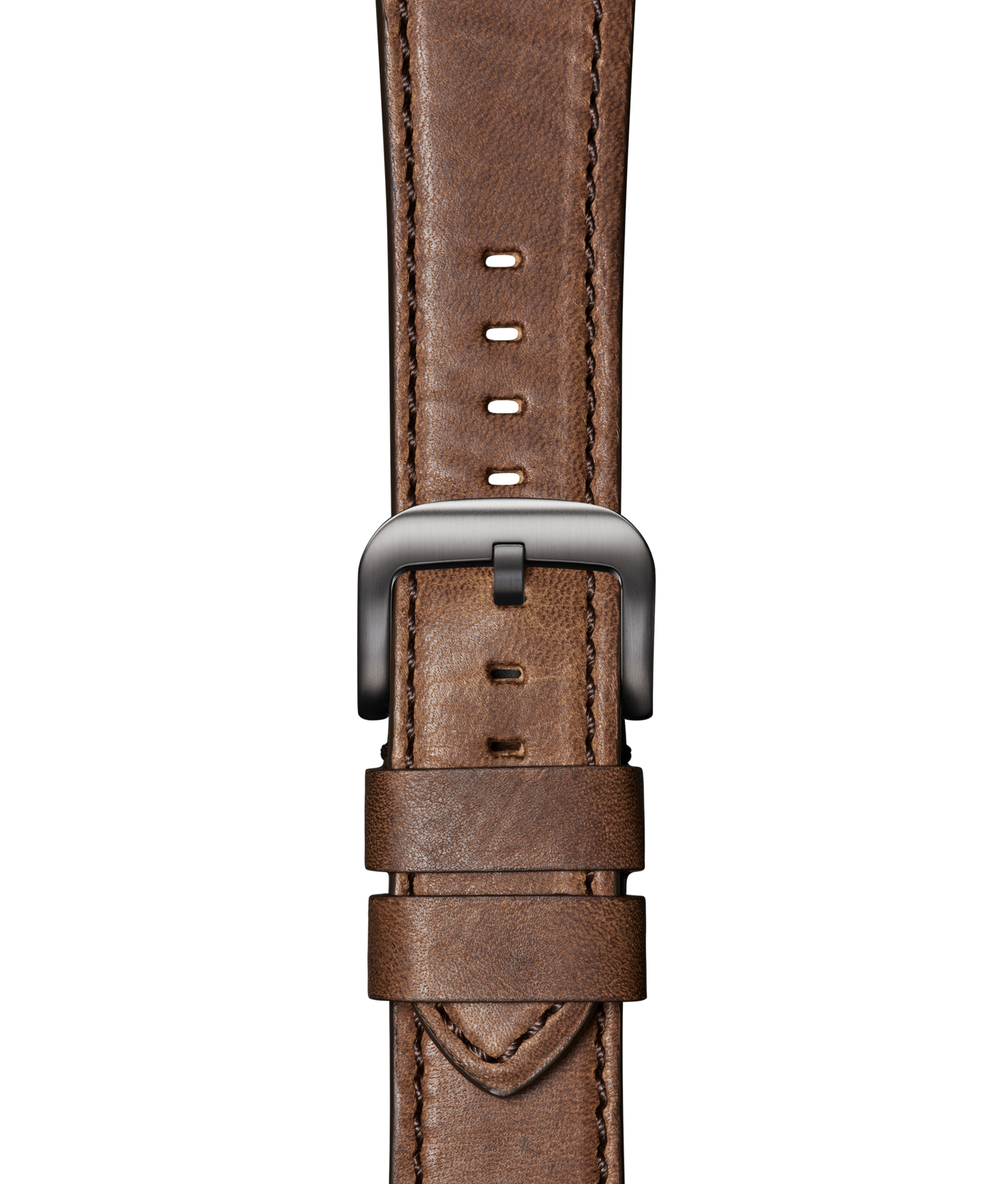24mm Black Leather Apple Watch Strap - Black