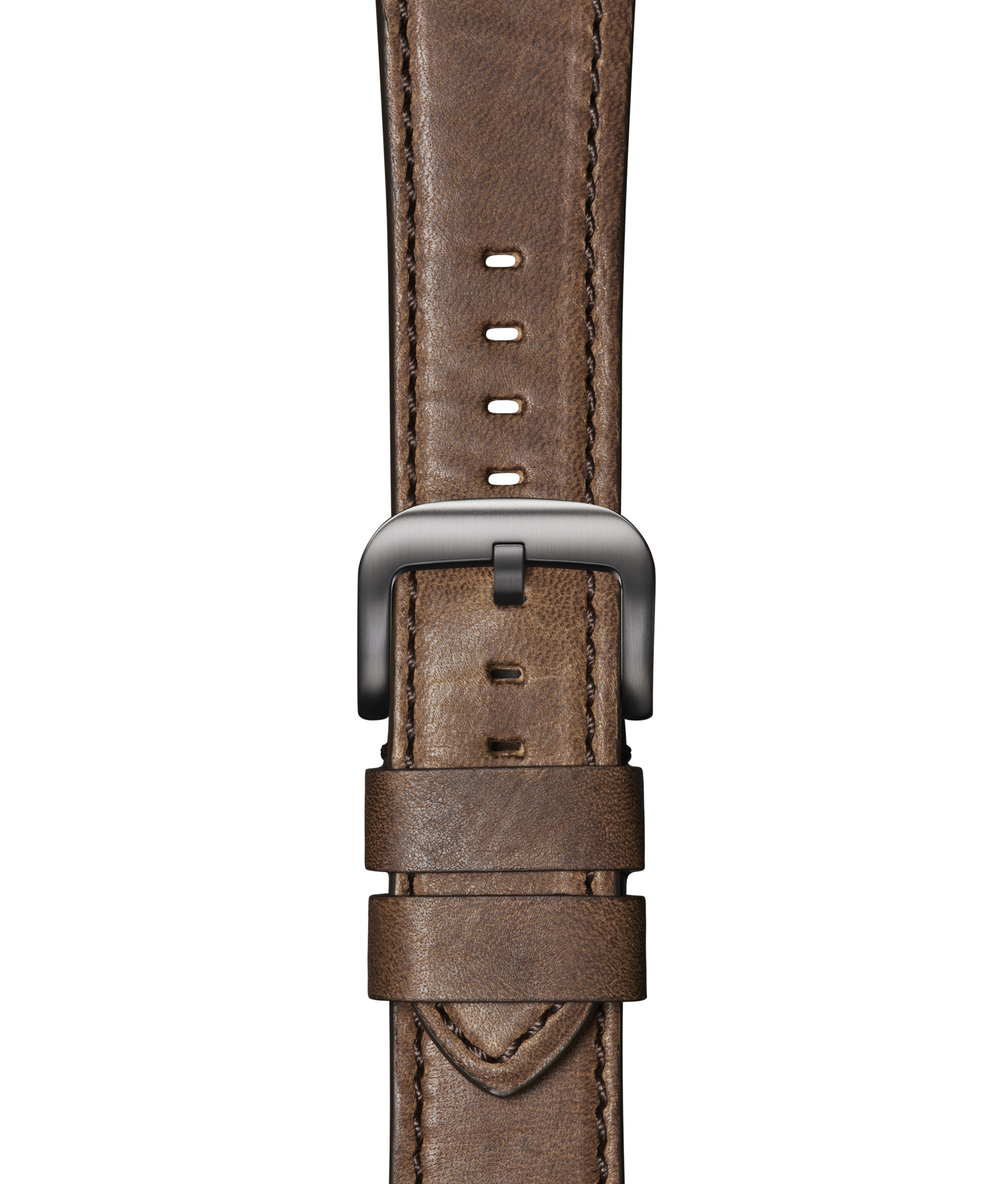 24mm Black Leather Apple Watch Strap - Black