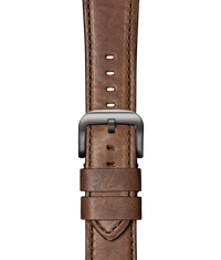 24mm Black Leather Apple Watch Strap - Black