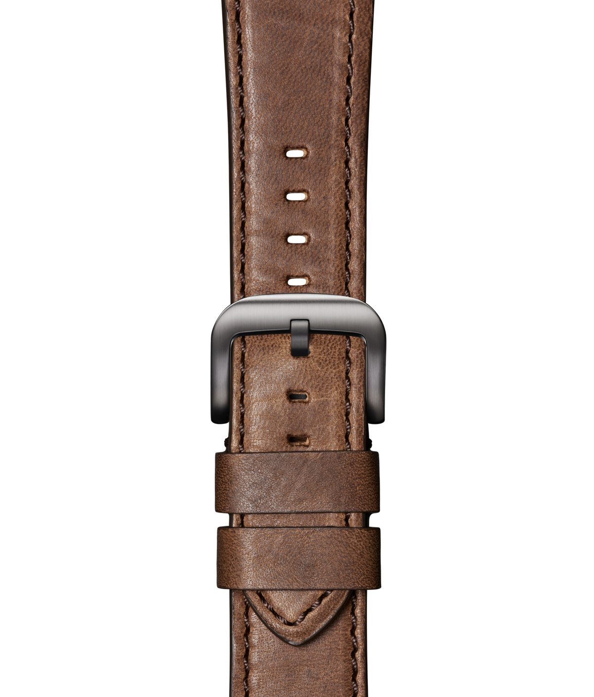 24mm Black Leather Apple Watch Strap - Black