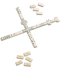 Dominoes Set - Cream / Blue