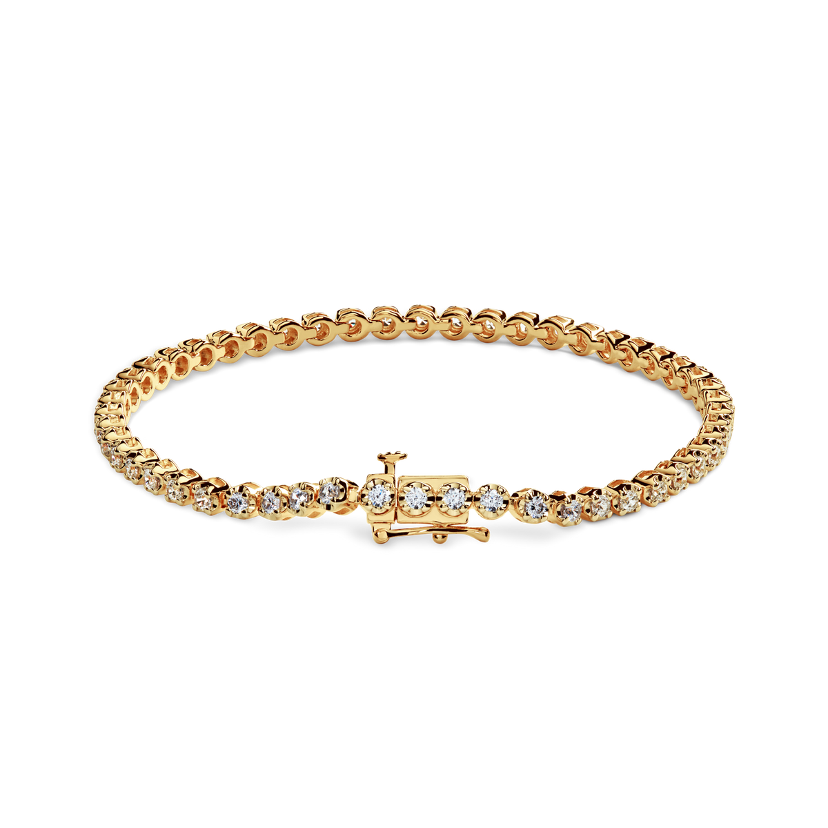 2 Carat 7" Diamond Tennis Bracelet - Yellow Gold
