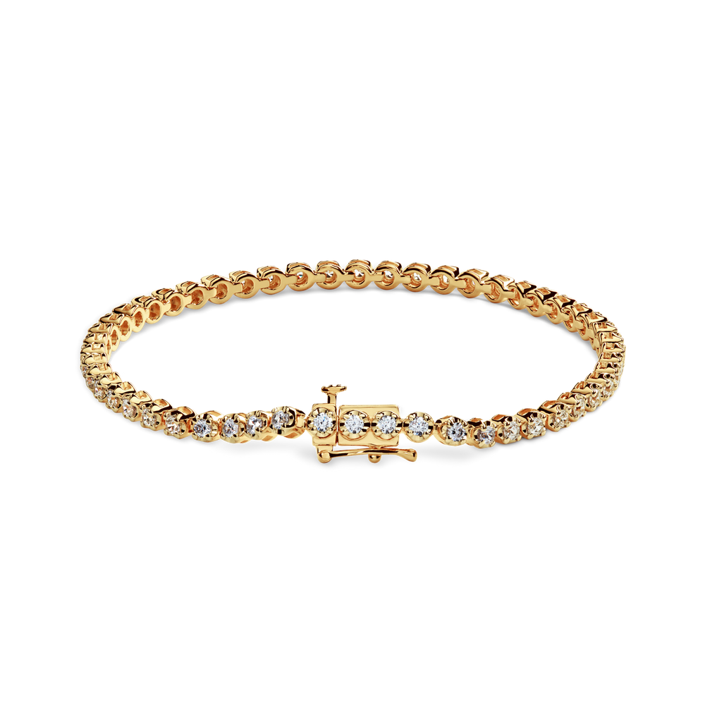 1.84 Carat 6.5" Diamond Tennis Bracelet - Yellow Gold