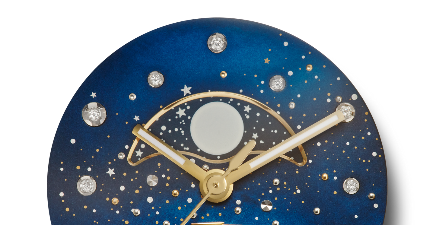 Celestial Derby Watch - Blue Mother of Pearl Diamonds