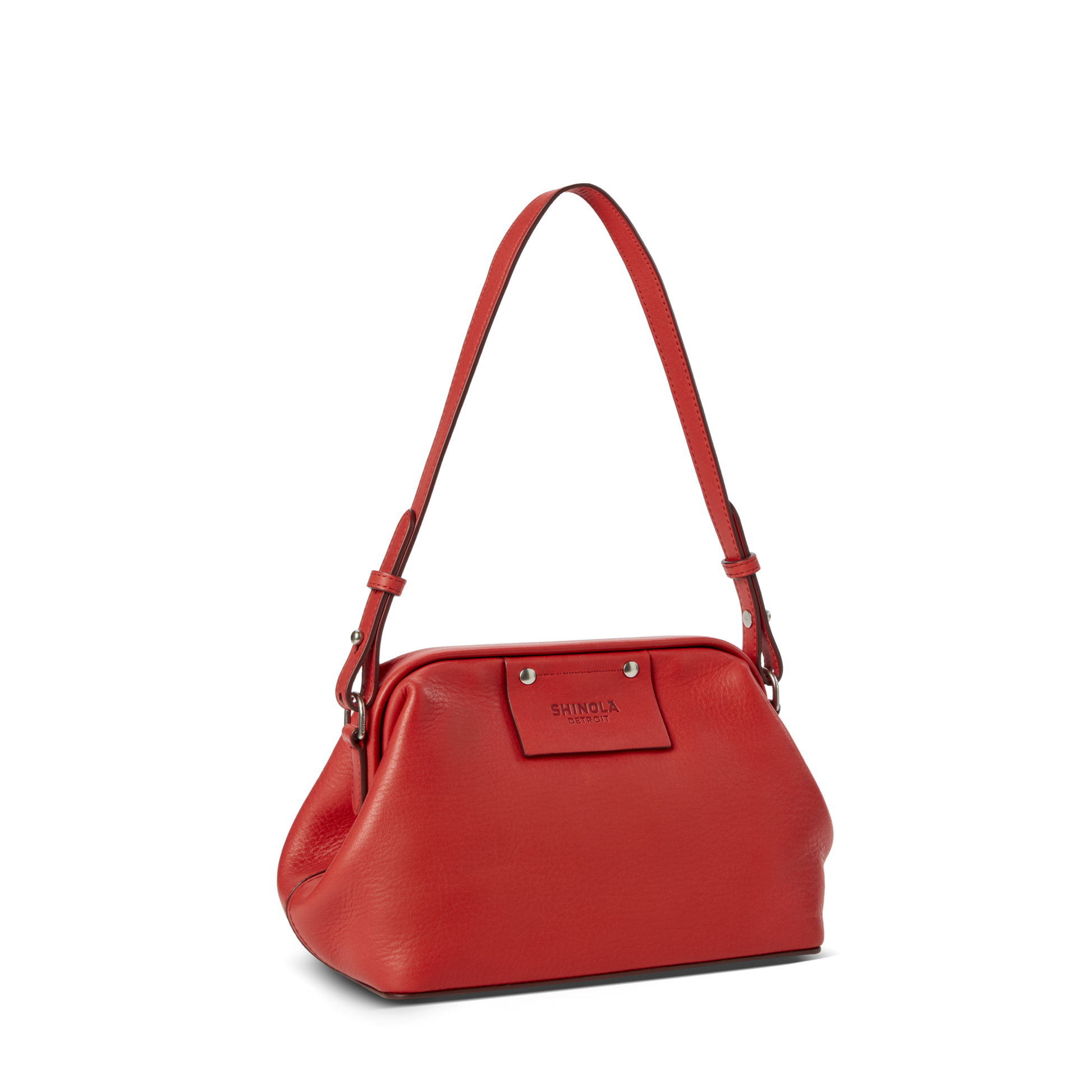 Rivet Frame Shoulder Bag - Tomato