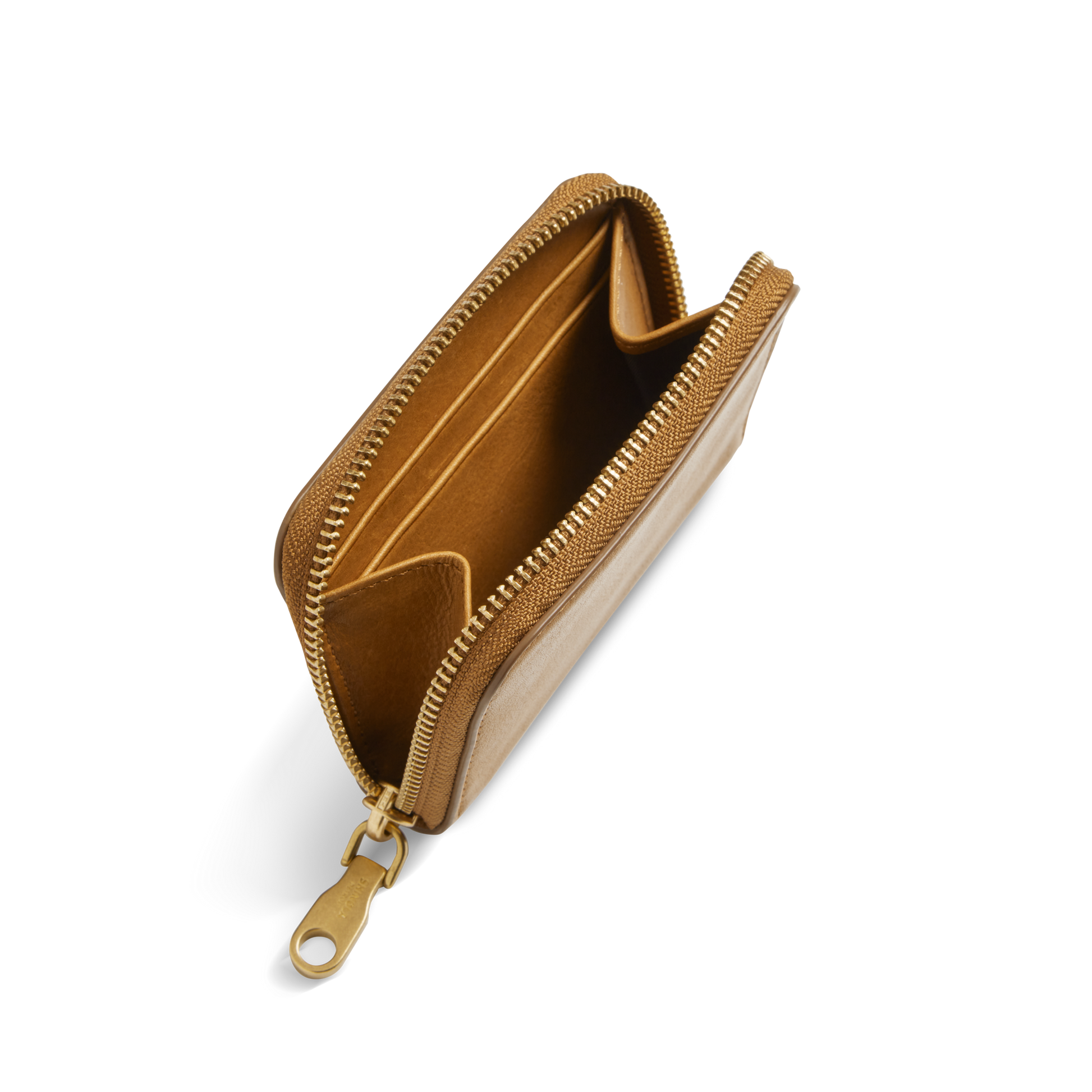 Pocket Small Zip Around Wallet - Tan