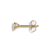 1/4 Carat Round Diamond Bezel Stud Earrings - Yellow Gold