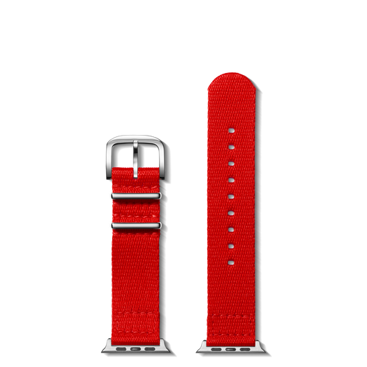 20mm Red Split Nylon Apple Watch Strap - Red