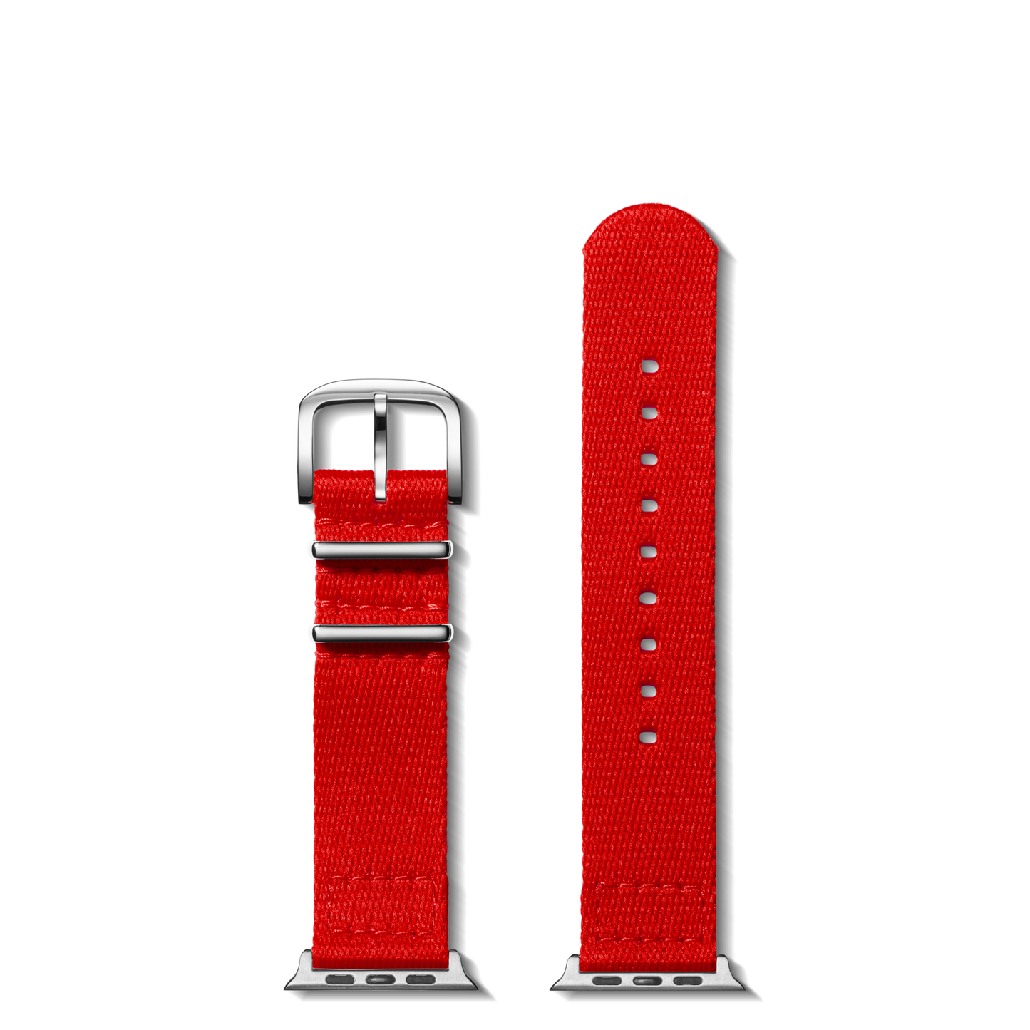 24mm Red Split Nylon Apple Watch Strap - Red