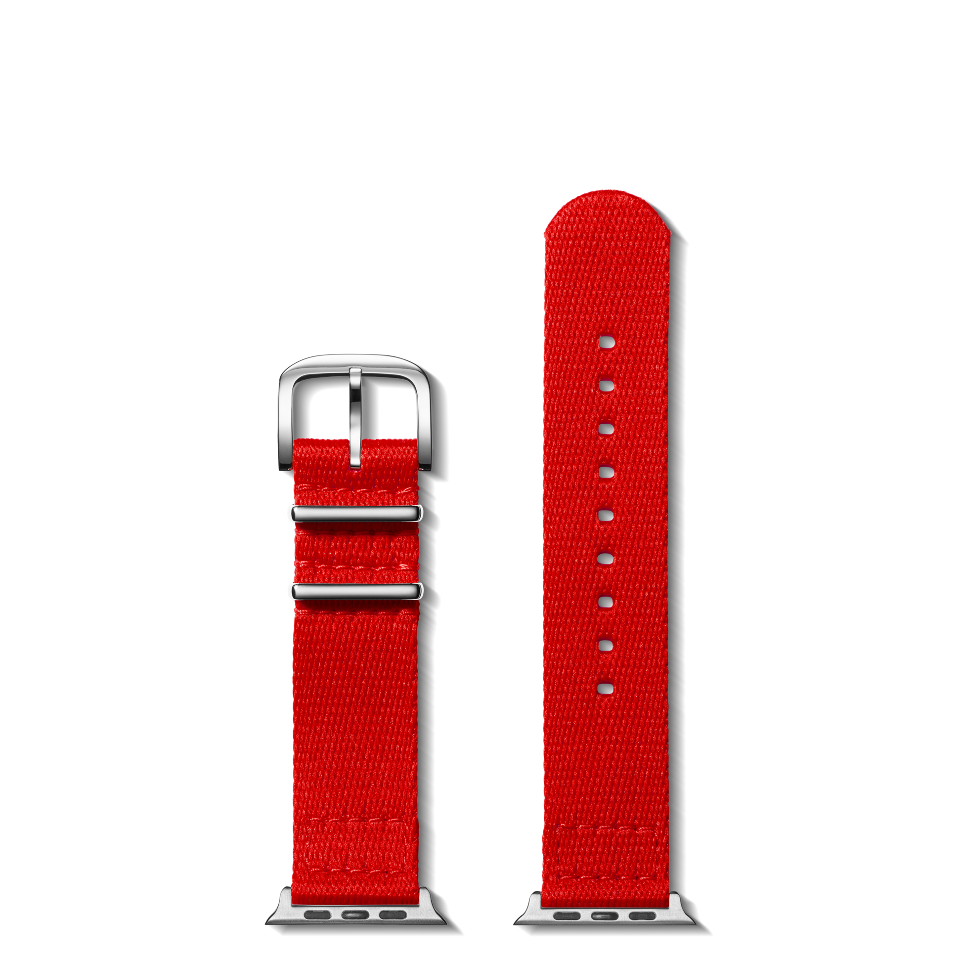 24mm Red Split Nylon Apple Watch Strap - Red