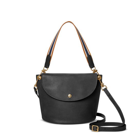 Convertible Birdy Bucket Bag - Brand Stripe / Black