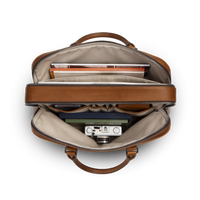 Double Zip Briefcase - Medium Brown