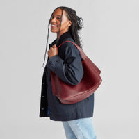 Medium Derby Shoulder Bag - Ruby