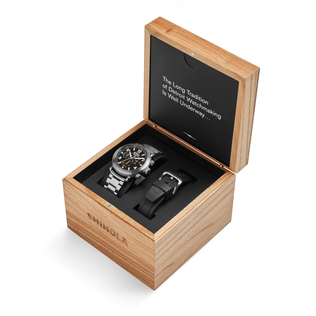 Runwell Chronograph West Wind Watch Gift Set with Additional Strap - Black
