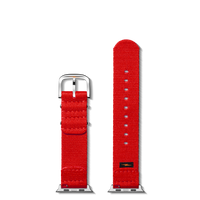 24mm Red Split Nylon Apple Watch Strap - Red
