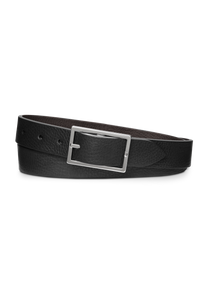1 1/4" Reversible Rectangle Buckle Belt - Black