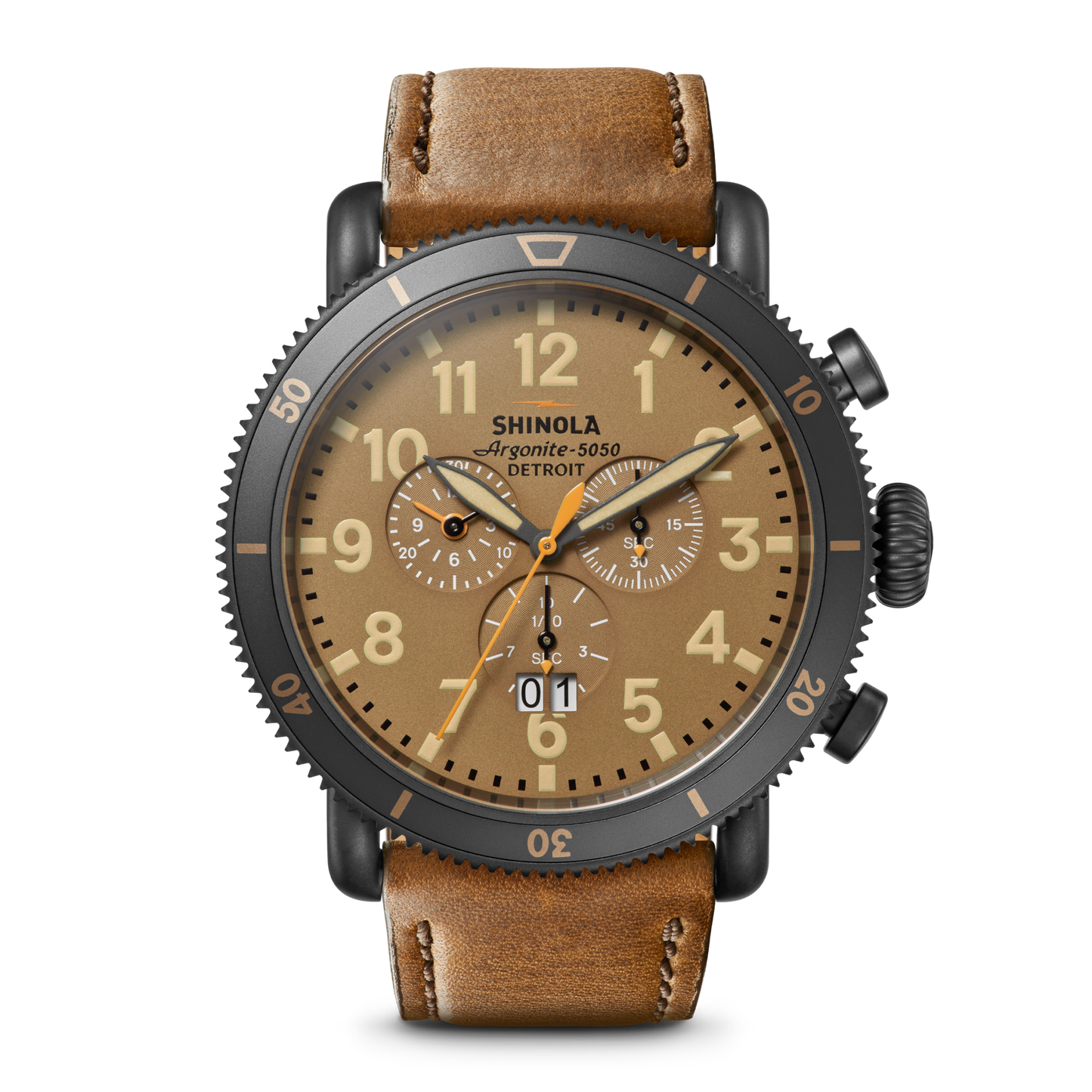 Runwell Sport Chronograph Watch - Dark Camel