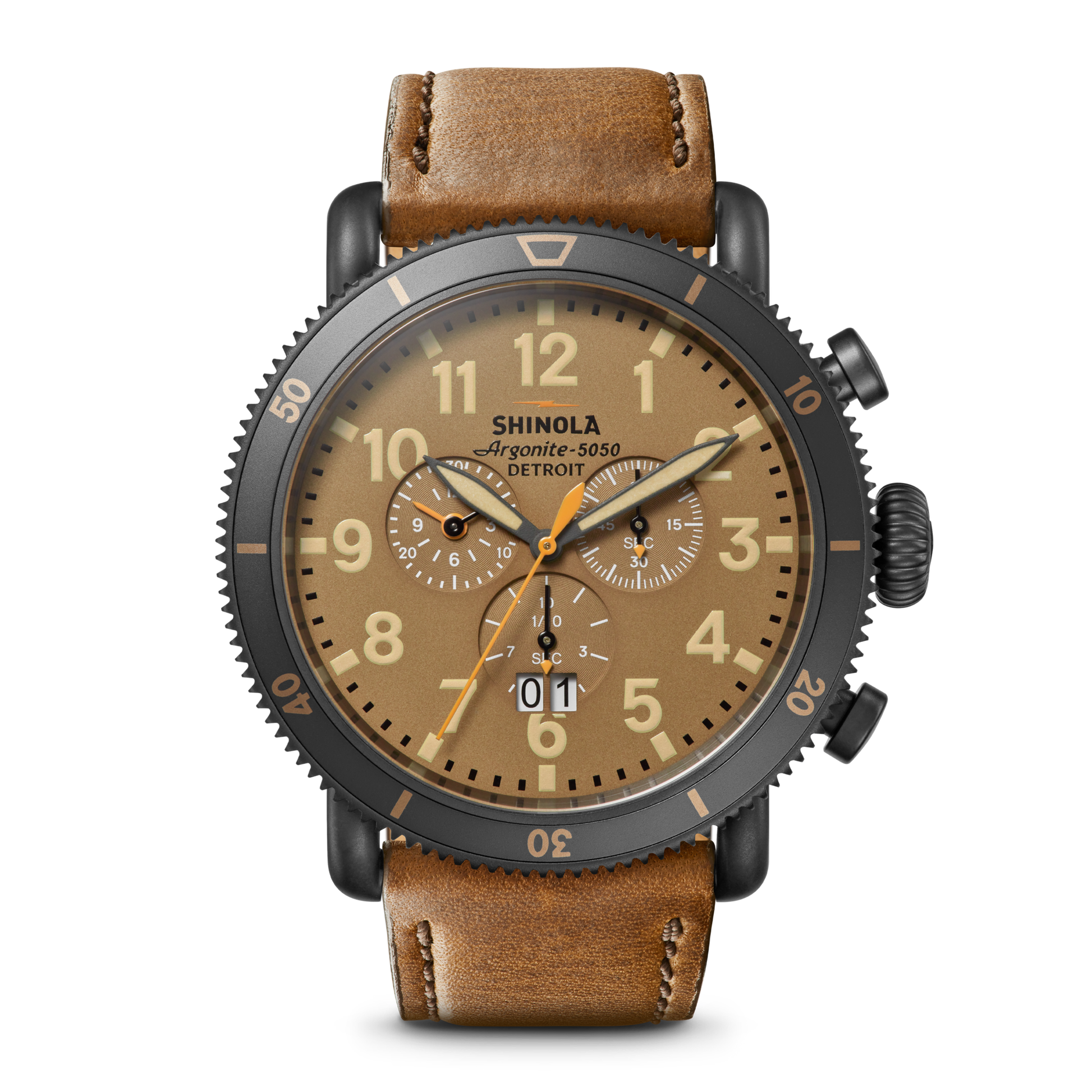 Runwell Sport Chronograph Watch - Dark Camel