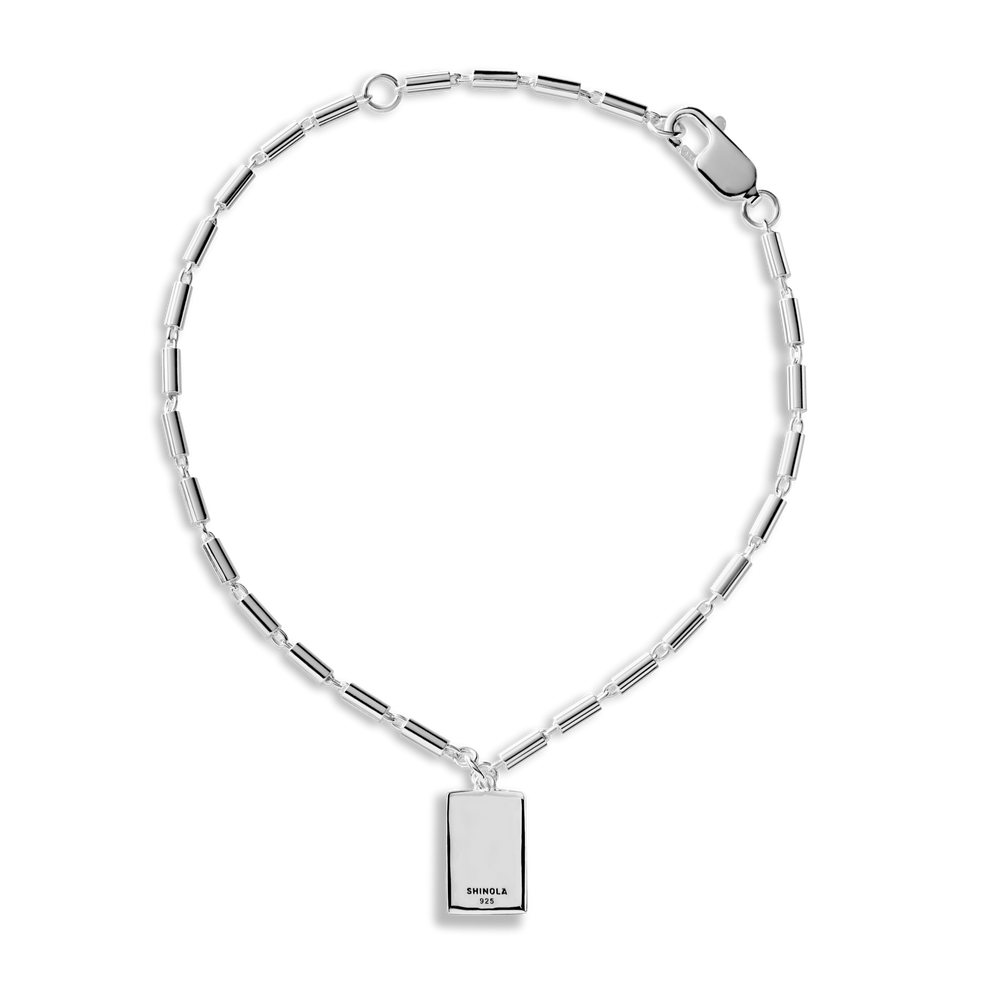 Petite Rectangular Tag Chain Bracelet