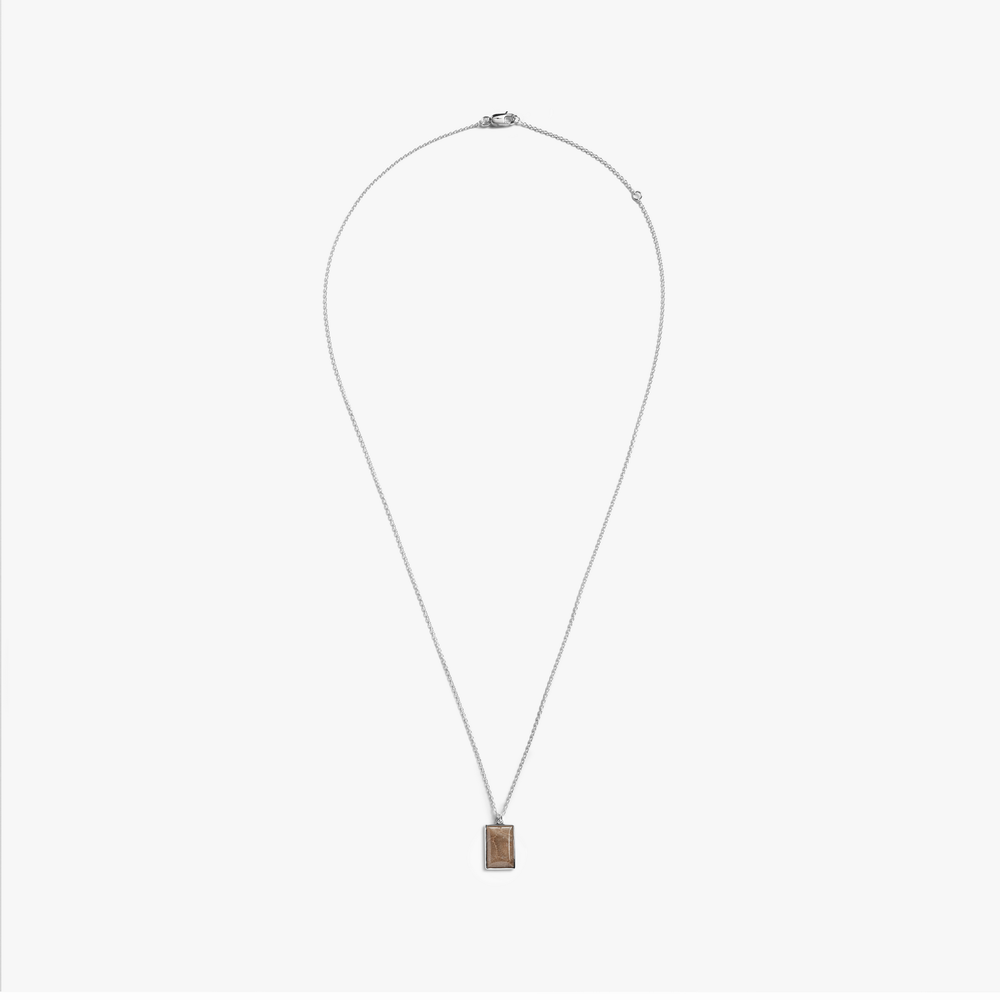 Rectangular Petoskey Stone Pendant Necklace