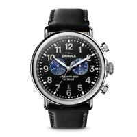 Runwell Chronograph Watch - Glossy Black