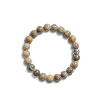 8mm Beaded Petoskey Bracelet - Petoskey