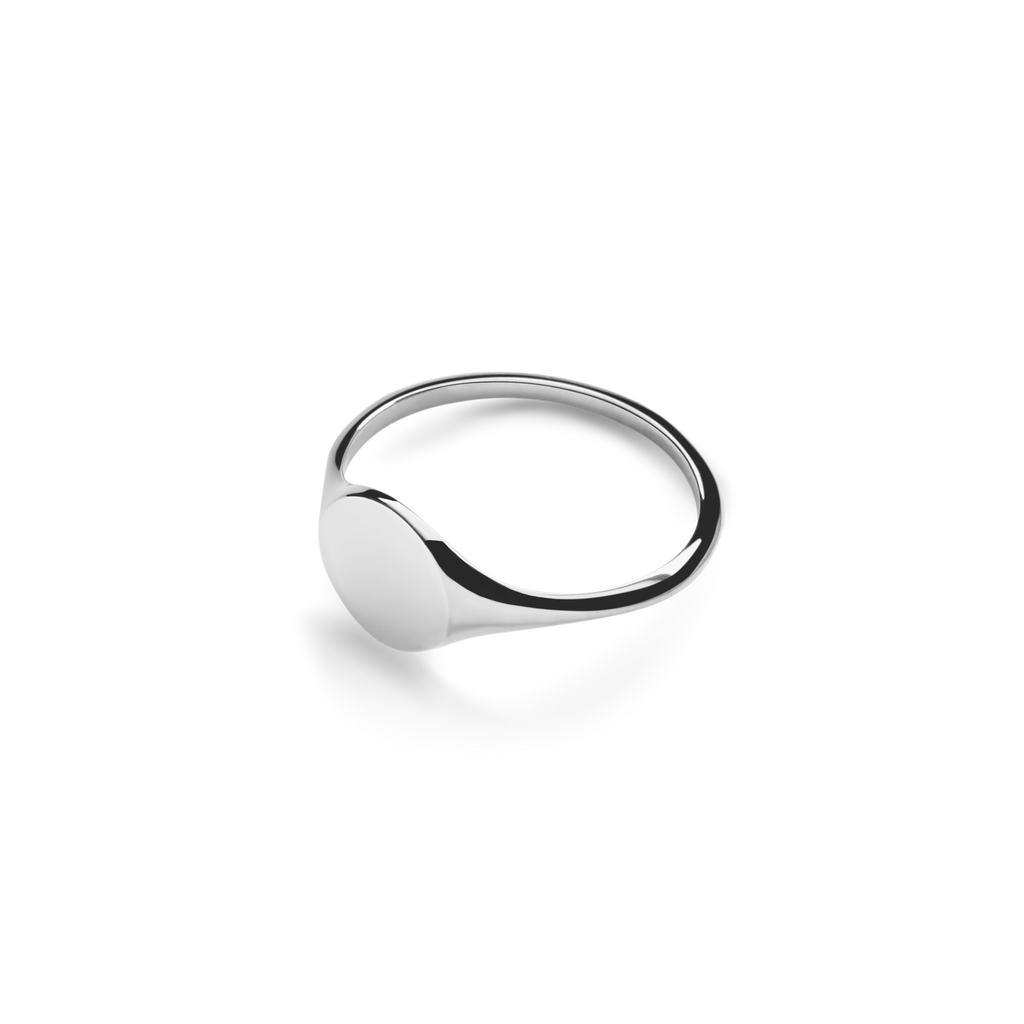 Petite Round Signet Ring Sterling