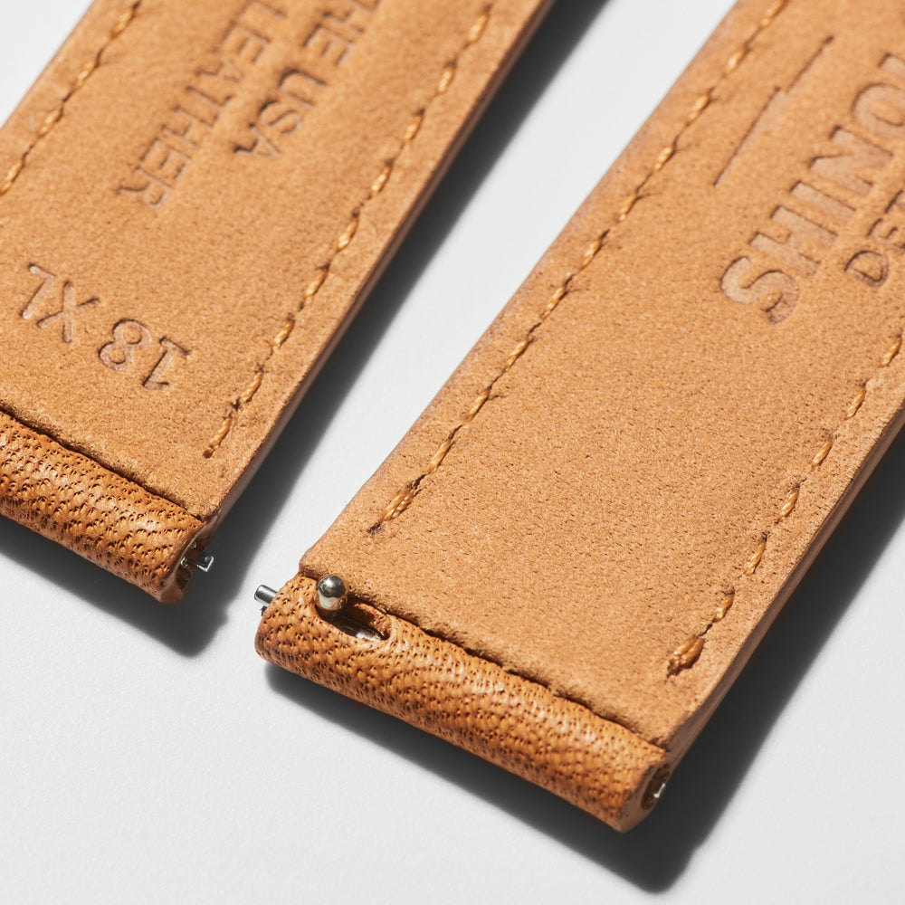 18mm Bourbon Leather Watch Strap - Extra Long - Bourbon