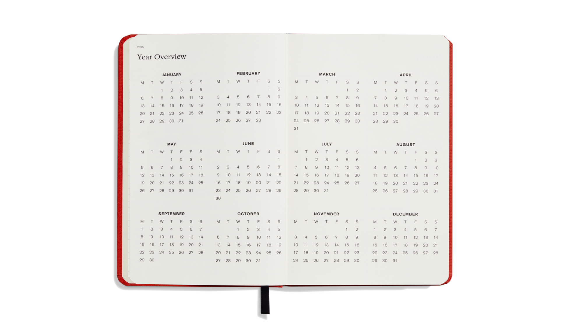 2025 12-Month Runwell Planner - Tomato