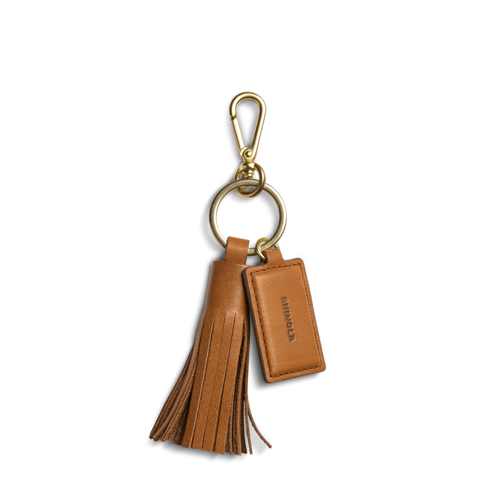 Leather Tassel Keychain - Tan