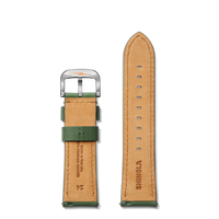 24mm Green Leather Watch Strap - Green