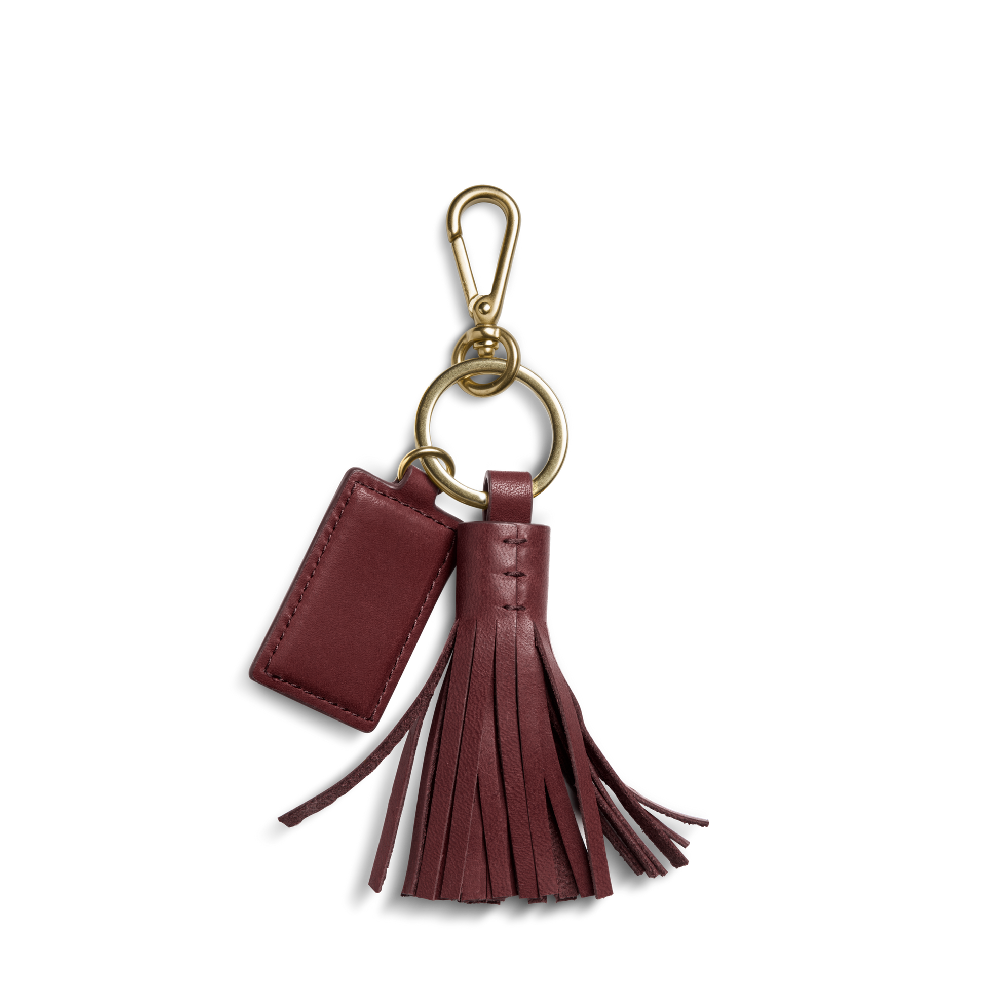 Leather Tassel Keychain - Merlot