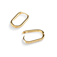 Diamond Book Charm Hoop Earrings - Yellow Gold