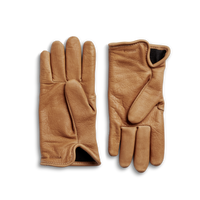 Lined Leather Gloves - Black