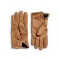 A pair of Shinola Lined Leather Gloves - Tan is shown laid flat on a light background, with one glove displaying the palm and the other displaying the back.