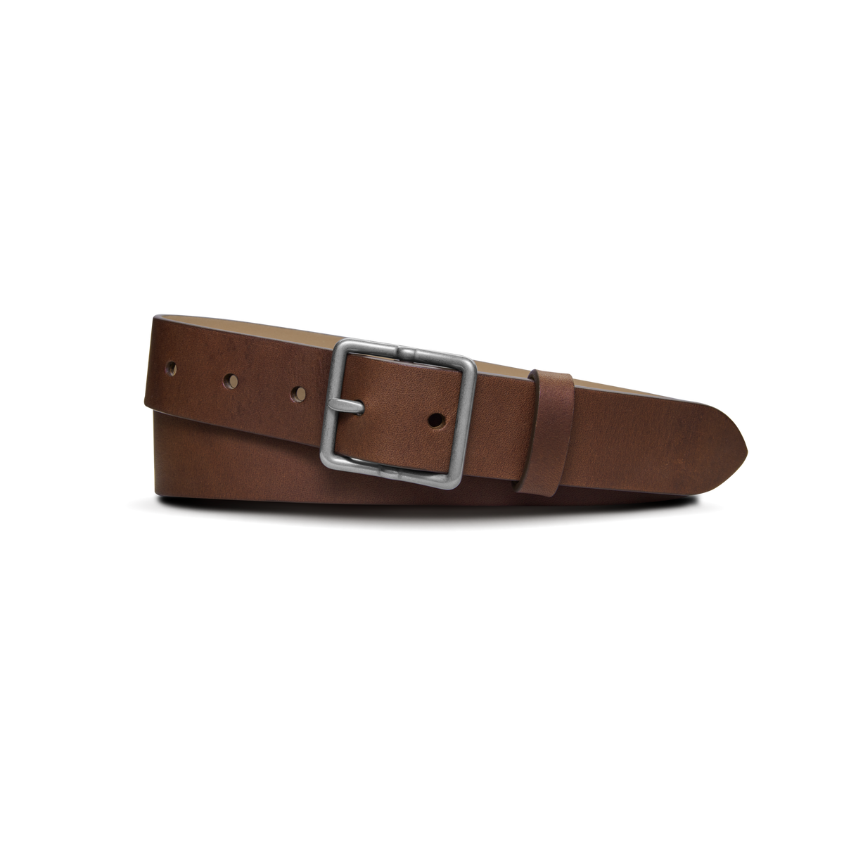 1 1/4" Center Bar Buckle Belt - Medium Brown