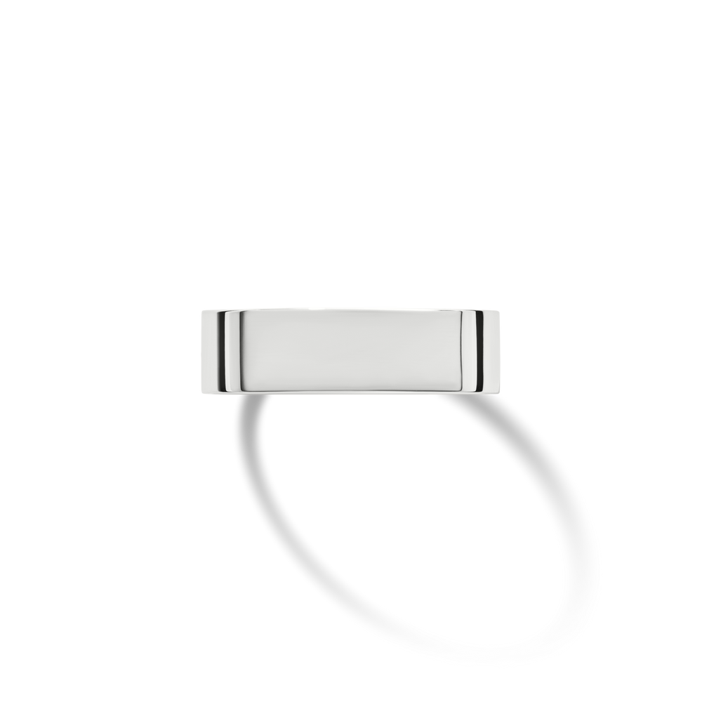 6mm Flat White Gold Band